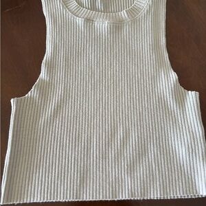 Aerie Ribbed Cream Tank Top size Medium